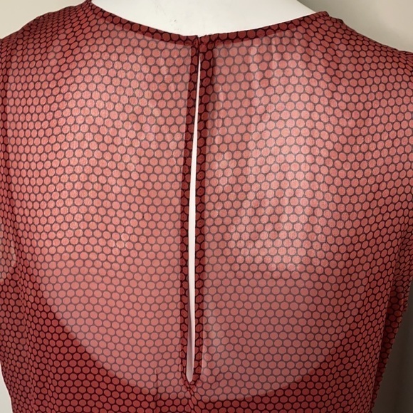 THEORY Dot Print Flounce Silk Chiffon Dress Drop Waist Sleeveless Sz Large NEW - Picture 10 of 15